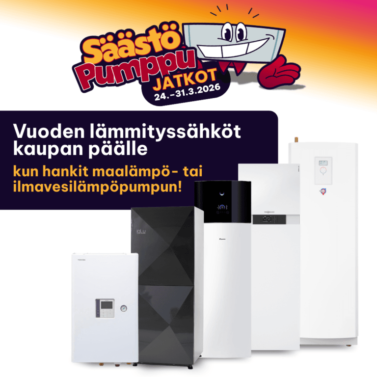 12kk sähköt kaupan päälle, kun tilaat maalämpö- tai ilmavesilämpöpumpun