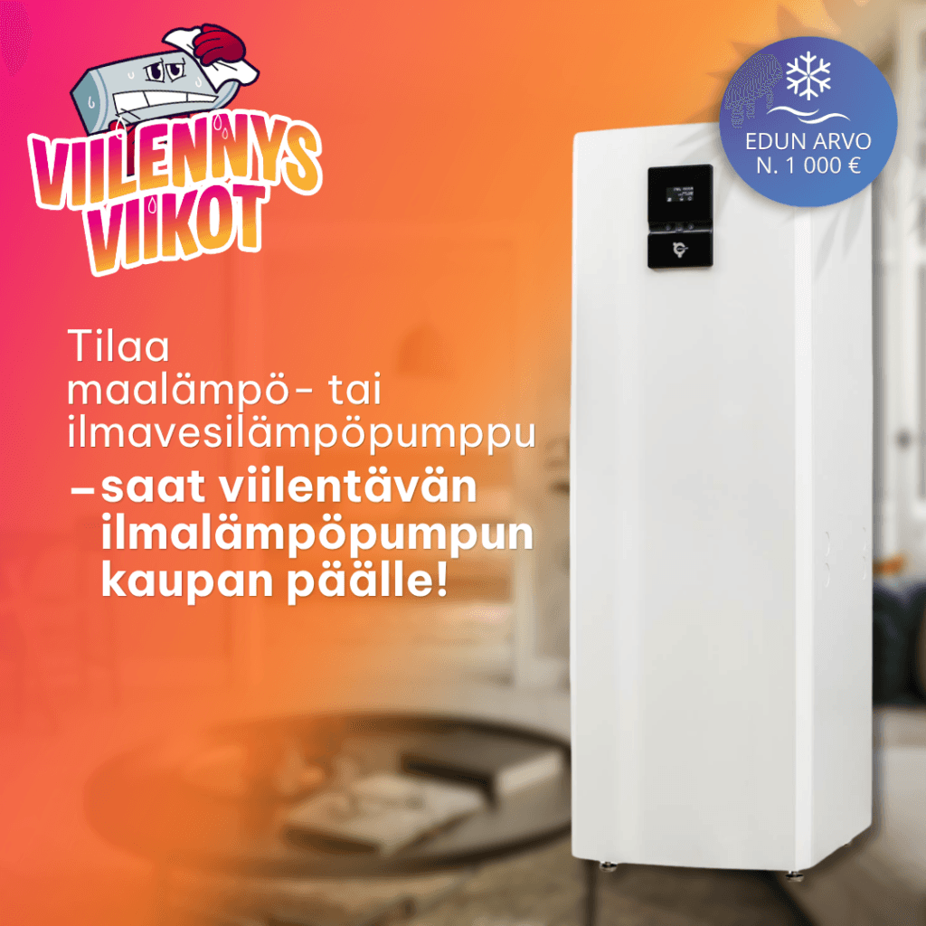 Tilaa maalämpö- tai ilmavesilämpöpumppu – saat viilentävän ilmalämpöpumpun kaupan päälle