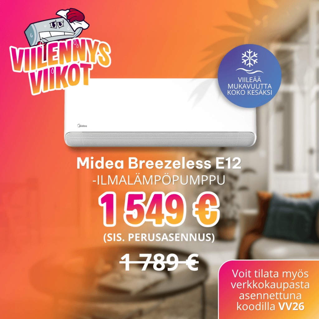 Midea Breezeless ilmalämpöpumpputarjous