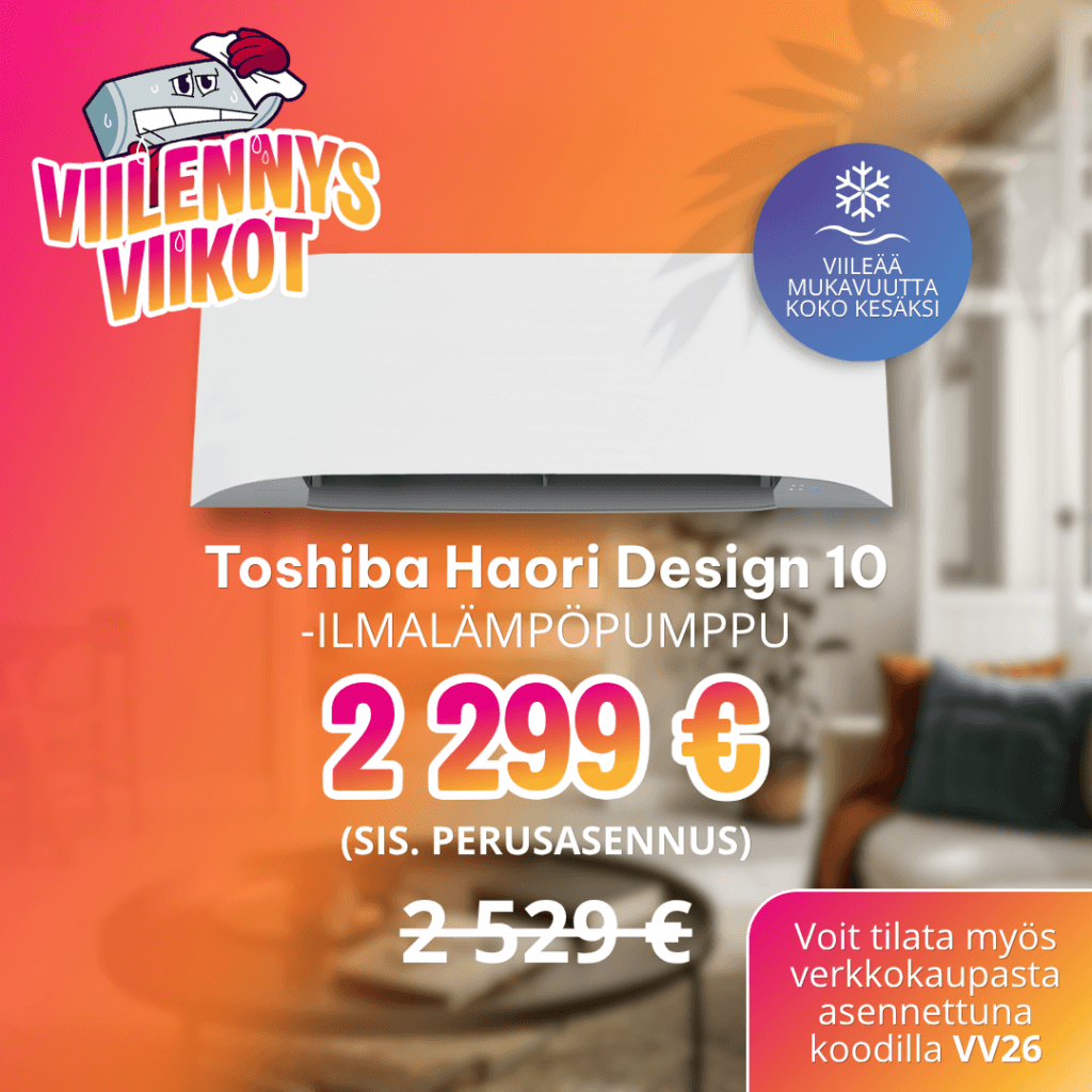 Toshiba Haori Design 10 ilmalämpöpumpputarjous