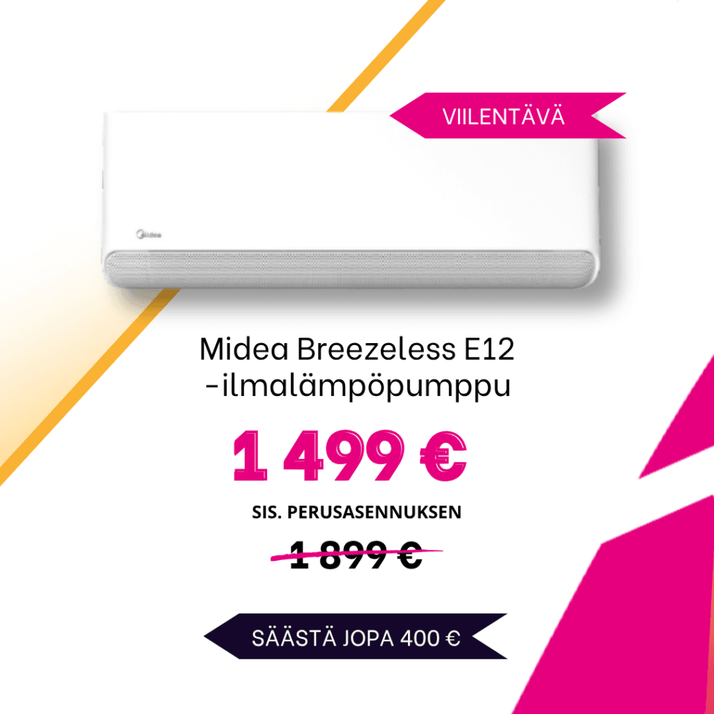 Midea Breezeless E12 ilmalämpöpumpputarjous LämpöYkkönen VaihtoViikot