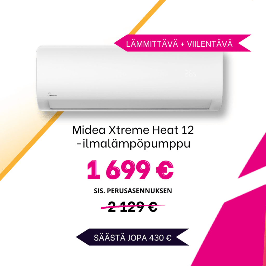 Midea Xtreme Heat 12 ilmalämpöpumpputarjous LämpöYkkönen VaihtoViikot